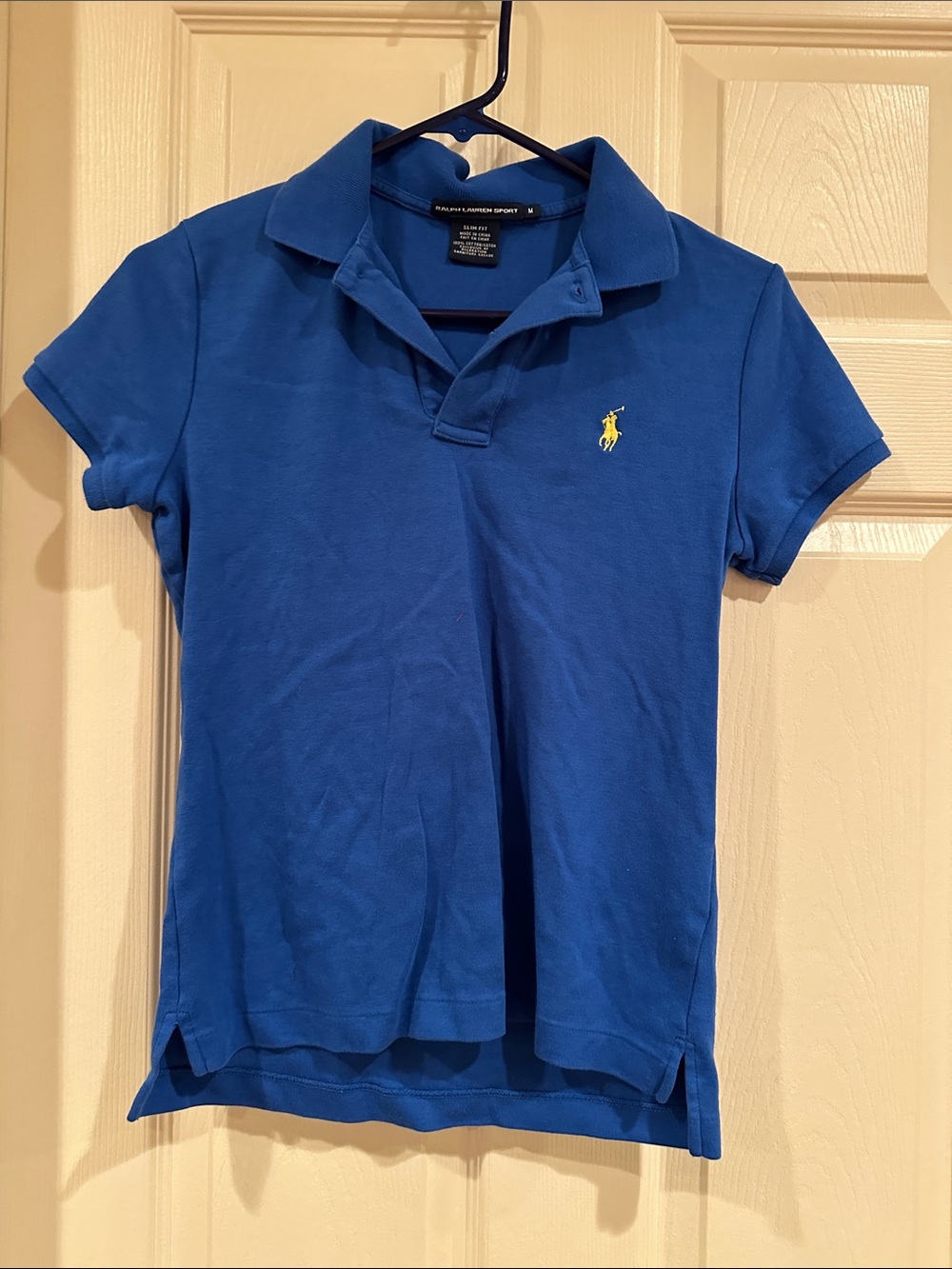 Ralph Lauren Blue Polo with Yellow Pony Embroidery
